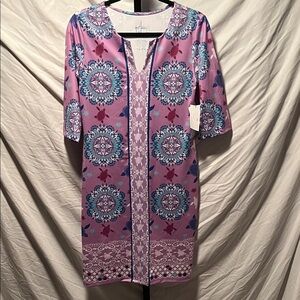 NWT Guy Harvey Purple and Blue Midi Dress